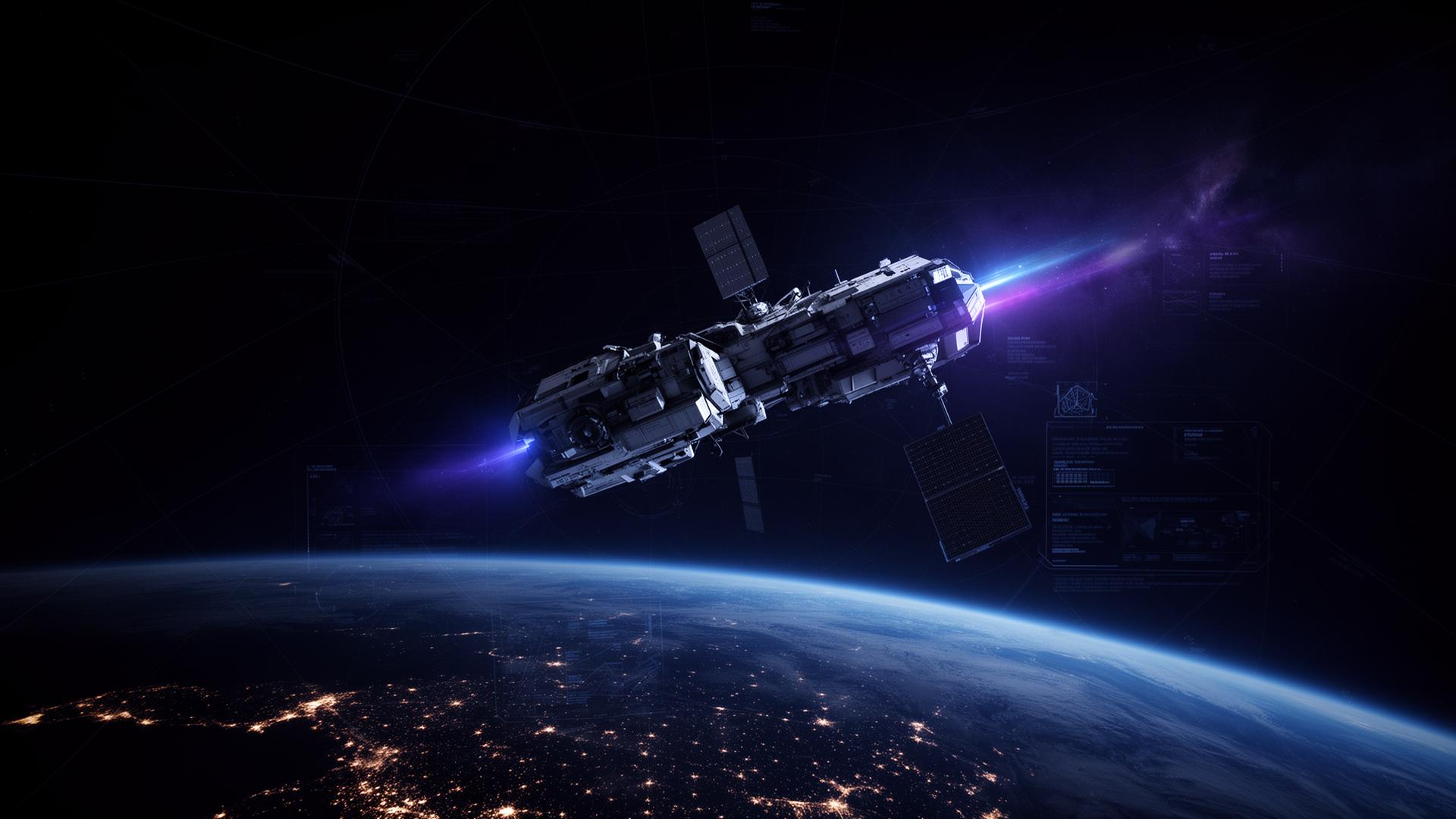 Military reconnaissance satellite orbiting Earth